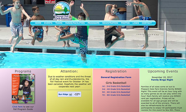 Pleasant Dale Park District website